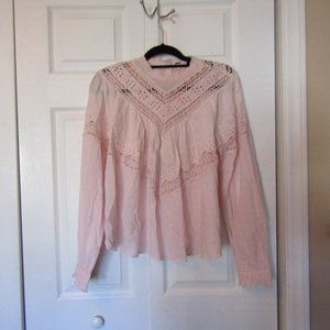 Baby pink free people abigail blouse
